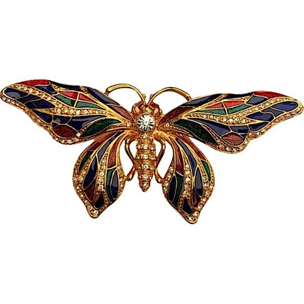 Vintage Enamel Butterfly Brooch Camrose and Kross JBK Jackie Kennedy - Picture 3 of 4